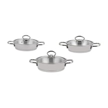 Silver 6 Parça Paslanmaz Çelik Sahan Seti 16-18-20 Cm Diğer