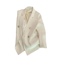 İlkbahar Sonbahar Takım Elbise Ceket Yaka Uzun Kollu Çift Sıralı Takım Elbise Ceket İle Bej