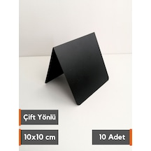 10 Adet Silinebilir Karatahta Siyah Etiket İsimlik10x10 Cm
