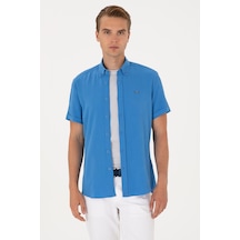 U.s. Polo Assn. Erkek İndigo Gömlek Kısa Kollu 50306328-vr028 İndigo