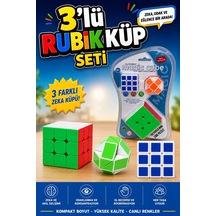 3'lü Zeka Küpü Seti Sihirli Rubik Küp Eğitici Akıl Oyunu Magic Cube