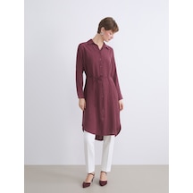 Lcwaıkıkı Classic Bordo Oversize Kadın Gömlek Tunik