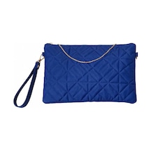 Names Bag Desenli Portföy Clutch Çanta 25x19 Cm - El Çantası Mavi Mavi