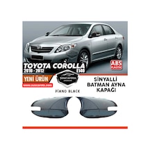 Toyota Corolla E140 Fl Sinyalli 2010-2012 Uyumlu Batman Yarasa Ayna Kapağı Piano Black Abs Plastik Sağ Sol Takım 00 Şüscaroto Aksesuar