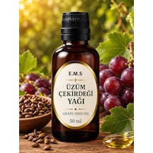 E.m.s 50 Ml Üzüm Çekirdeği Yağı Grape Seed Oil % 100 Saf Soğuk Pres.