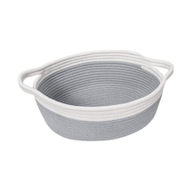 Oval Jüt Düzenleyici Sepet 30cm X 12cm Gribeyaz