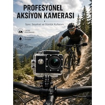 Profesyonel Video Çekimleri İçin 1080p Full Hd Aksiyon Kamerası - Lisinya Siyah