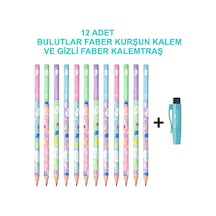 Bulutlar Kurşun Kalem 2b 12'li Set Ve Gizli Kalemtraş Çok Renkli
