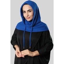 Hürrem Bone Saks Mavisi Bağcıklı Salaş Balaklava Boyunluklu Bere Triko Düz 2326 24 Saks Mavi