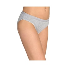 12 Adet Elastan Düz Bikini Külot Gri