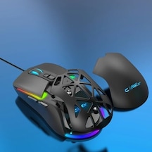 Nexus X1 12800 Dpi Makro Yazılımlı & Değiştirilebilir Kapaklı Rgb Gaming Mouse - Siyah