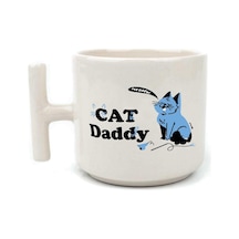 Cat Daddy Baskılı Beyaz Kulplu T Kupa