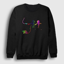 Presmono Unisex Pulp Fiction Daft Punk Sweatshirt Siyah