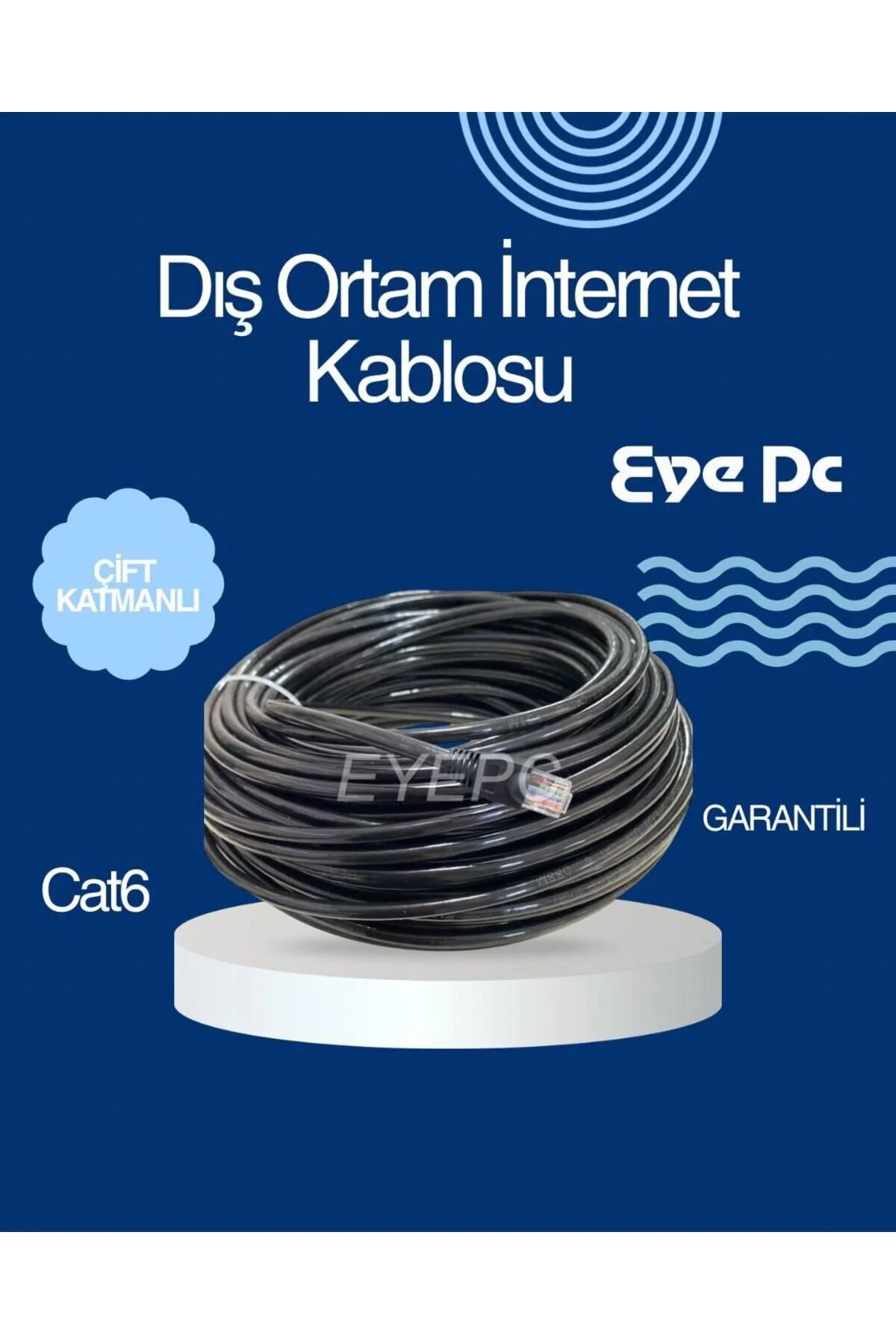 100 Metre Dış Ortam Outdoor Cat6 Plus Kablo 23awg Modem Pc Kamera Güvenlik Uyumlu