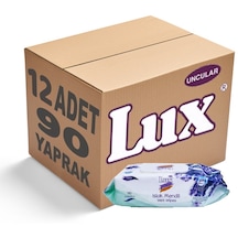 Lux Islak Havlu Mendil 90 Yaprak Lavanta (12 Li Set) Plastik Kapa