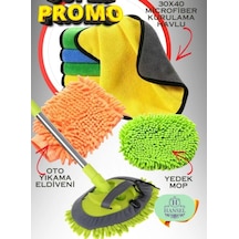 Araba Yıkama Fırçası Oto Yıkama Seti Mop Mikrofiber Bezli Telesko