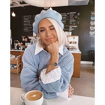 Eke Tekstil Bebe Mavi Fransız Ressam Avusturalya Yünü Keçe Bere Bebe Mavisi