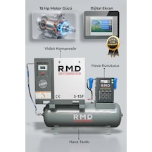 R.m.d Kompresör 15 Hp 500 Lt Depo Üstü Vidalı Hava Kompresör Seti I Sı15f