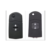 Mazda 2 3 5 6 Uyumlu 2 Tuşlu Silikon Anahtar Koruma Kılıfı Siyah