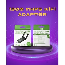 Yüksek Hızlı 1200 Mbps Çift Bant Usb Wifi Adaptör - Güçlü Sinyal Geniş Uyumluluk 63300975