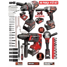 Schmıtzer 4lüset-k Pro 21v 40 Parça Şarjlı Akülü 3 Modlu Hilti Matkap Somun Sıkma Sökme Taşlama