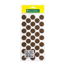 Cateksss Pacific Yuvarlak Yapışkanlı Sandalye Koltuk Mobilya Ayak Keçesi Felt 24 Mm Kahve - 12 Li Paket Kahverengi