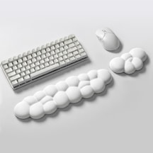 Klasse Cloud Klavye Ve Mouse Bilek Destek Seti, Bulut Ergopad, Kaymaz Tabanlı, Nefes Alan Kumaş, Ağrı Önleyici Bilek Desteği Seti, Beyaz