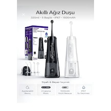 Nvg Ipx7 Ağız Duşu 320ml 5 Başlık 4 Mod 20-140 Psı Şarjlı Kablosuz Pro Diş Temizleme Cihazı Yeni Nesil