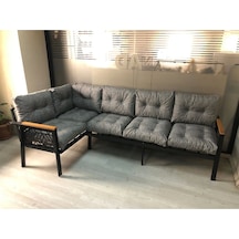 Miami Melisa 3+2 Köşe Yön Değiştirilebilir Koltuk Takımı Balkon-bahçe-kafe-çay Seti Gri