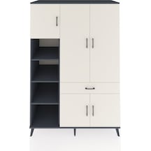 Kronos Dolap 8 Raflı Tek Çekmeceli 5 Kapaklı 132x59x195 Antrasit-aytaşı/aytaşı Aytası/aytası