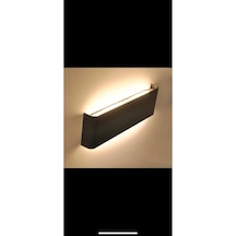 Çift Yönlü Led Aplik 34 X11 Cm Siyah Kasa- Beyaz Işık 6500k Acı Kahve