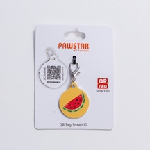 Watermelon Desenli Qr Tag Evcil Hayvan Künyesi İsimlik Pet Tag Köpek Künyesi Kedi Künyesi Qr Kodlu Künye Sarı