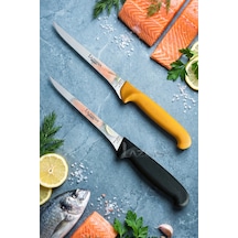Lazbisa Mtf-057 Gold Incisive Serisi Balık Fileto Bıçağı Et Steak Bıçak Mutfak Bıçak Sarı