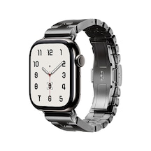 Apple Uyumlu Watch  10 46mm Sbt Krd-125 Metal Kordon Strap Kayış-siyah