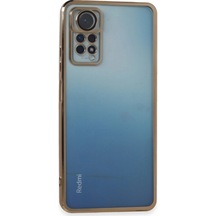 Xiaomi Redmi Note 11 Pro Kılıf Razer Lensli Silikon - Gold Düz Renkli