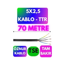 Öznur 5x2,5 Ttr Kablo Siyah Metre Seçenekli - 70 Metre