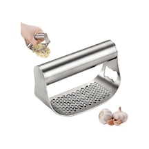 Paslanmaz Çelik Manuel Sarımsak Presi, Sarımsak Kıyma Saplı Sarımsak Ezici Sarımsak Doğrayıcı Mutfak Aletleri Sarımsak Parçalamak İçin Szrh A-g5 Siyah
