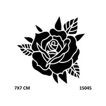 Airbrush Tattoo El Üstü Gül Stencil Süsleme Ve Boyama Kalıbı
