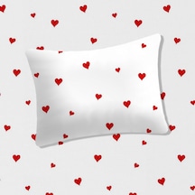 %100 Pamuklu Bebek Lastikli Çarşaf 70x130+20 Bebek Yastık Kılıfı 35x45 Kırmızı Kalpli