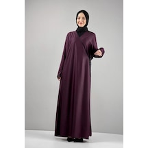 Moda Çizgi Namaz Elbisesi Vişne