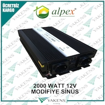 2000 Watt 12 Volt Modifiye Sinüs İnverter Alpex