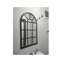 Pencere Ayna Dekoratif Pleksi Aynalı Kullanıma Hazır 60x40 Cm Ve 5 Adet Kuş Hediyeli Siyah