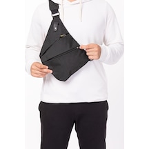 Newish Polo Suya Dayanıklı Telefon Cepli Unisex Siyah Çapraz Göğüs Ve Omuz Çantası Günlük,seyahat,spor - Kadın Siyah