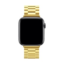 Apple Watch 42mm Uyumlu Metal Baklalı Kordon - Gold