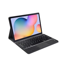 Samsung Galaxy Uyumlu Tab S6 Lite P610 10.4 İnch Bluetooth Touchpad Klavye + Standlı Kılıf - Bkk5