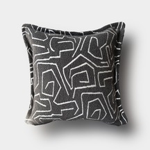 "metric" Dokulu Desenli Kırlent Kılıfı - 45x45 Gri - Beyaz