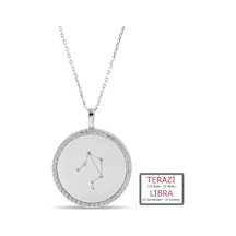 Kuyumcudukkanı Zirkontaşlı"terazi Burcu"kolye-33019-lıbra-w Beyaz