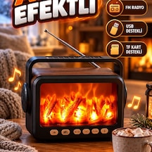 Led Alev Efektli Bluetooth Hoparlör Fm Radyo, Usb Ve Tf Kart Destekli