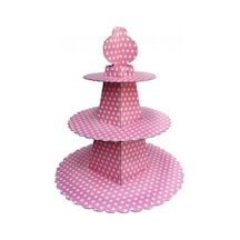 Cup Cake Standı Piramit Modeli Puantiyeli Pembe Pk:1