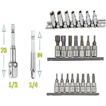Rico 1/4 E Lokma Takımı Allen Torx Bits Seti Matkap Lokma Tutucu 24 Parça